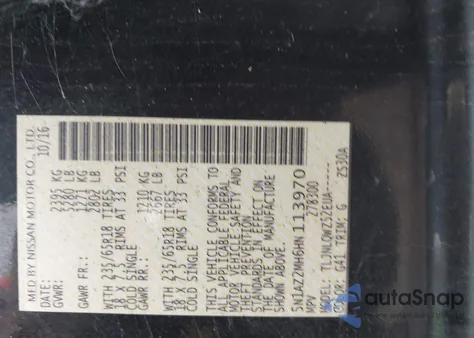 2017 Nissan Murano Sv from USA, damaged, VIN 5N1AZ2MH6HN113970